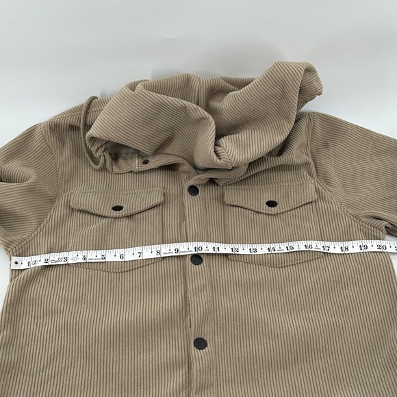 RGSTR Wide Wale Corduroy Hoodie Jacket Tan Button Front Fleece Lined Mens M - Picture 6 of 8